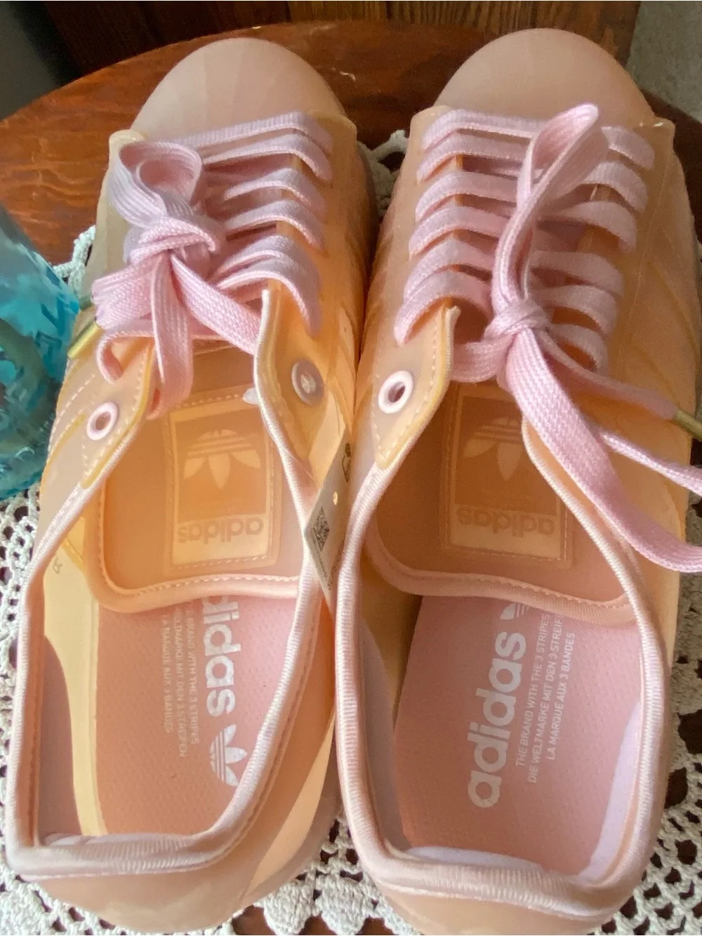 NWT! Adidas SUPERSTAR Gazelle Shell-Toe Campus Jelly Peach Platform Shoes NEW!!